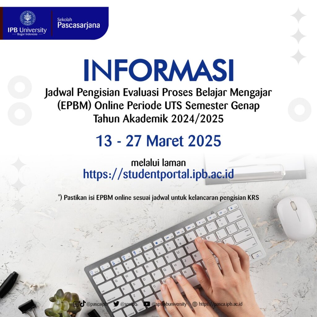 Jadwal Pengisian EPBM Online Periode UTS Semester Genap Tahun Akademik 20242025