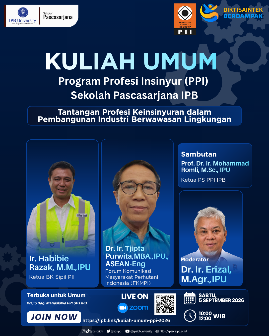 Kuliah Umum: Tantangan Profesi Keinsinyuran dalam Pembangunan Industri Berwawasan Lingkungan